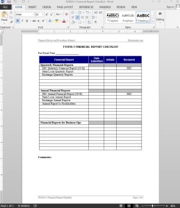 review financial statements checklist